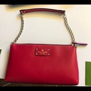 Kate Spade red wellesley byrd pillbox purse